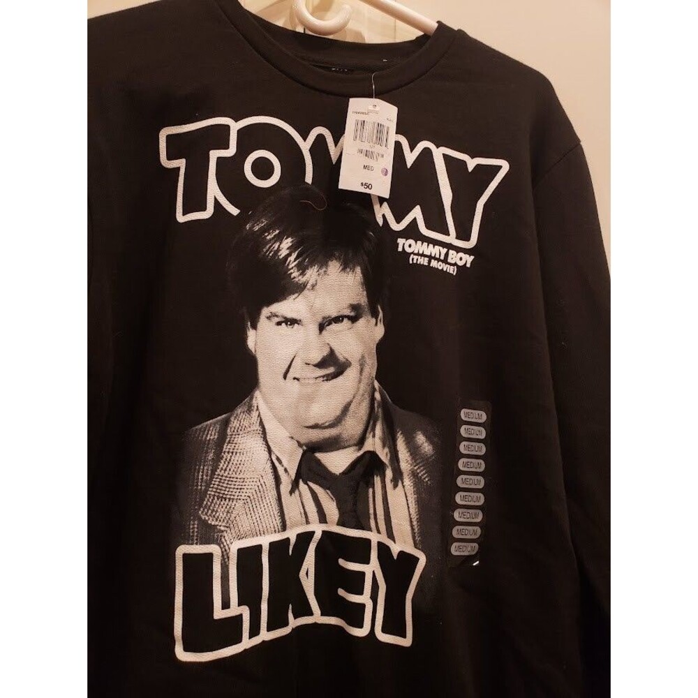 Tommy Likey! Movie Chris Farley Tommy Boy Retro Funny Sweatshirt Mens MEDIUM NEW - Picture 3 of 6